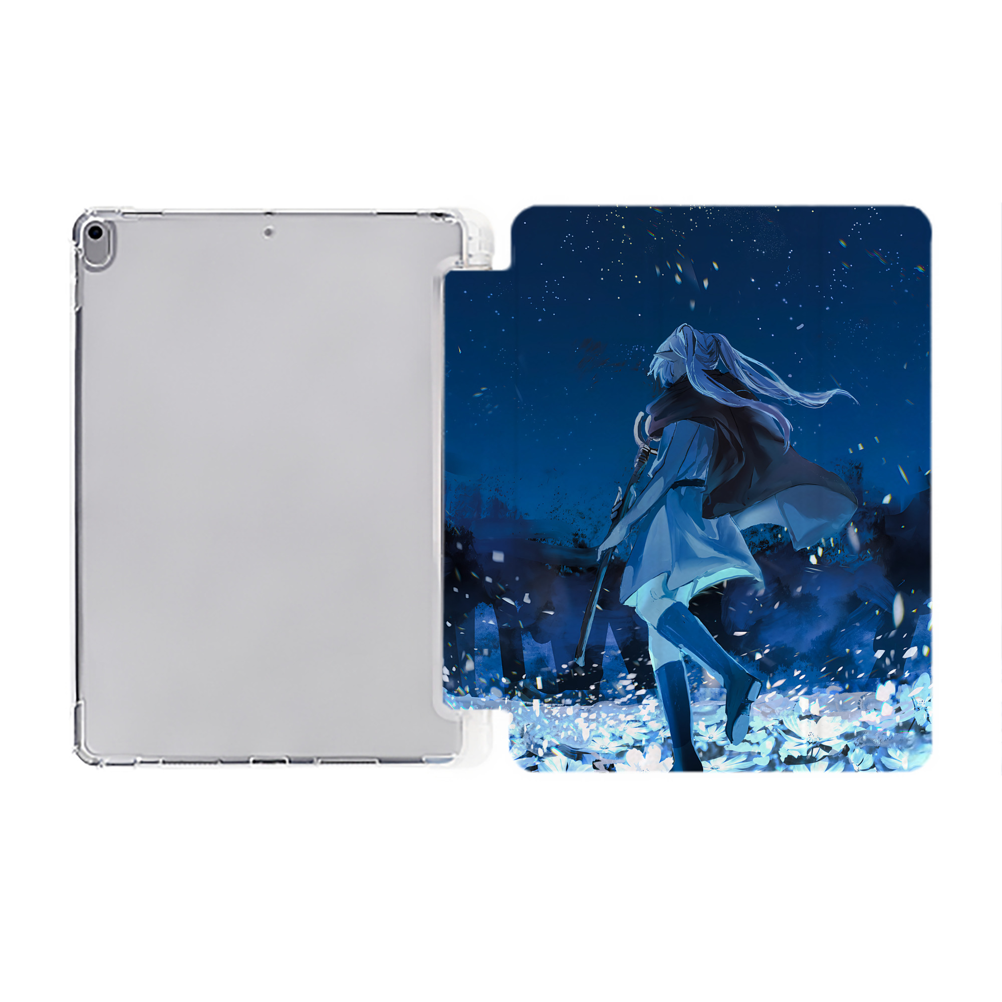 （画像用） 葬送のフリーレン Frieren IPad ケース ペン収納付き 三つ折りスタンド PUレザー×シリコン 対応機種9.5/10.5/10.9インチ
